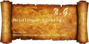 Neidlinger Gizella névjegykártya